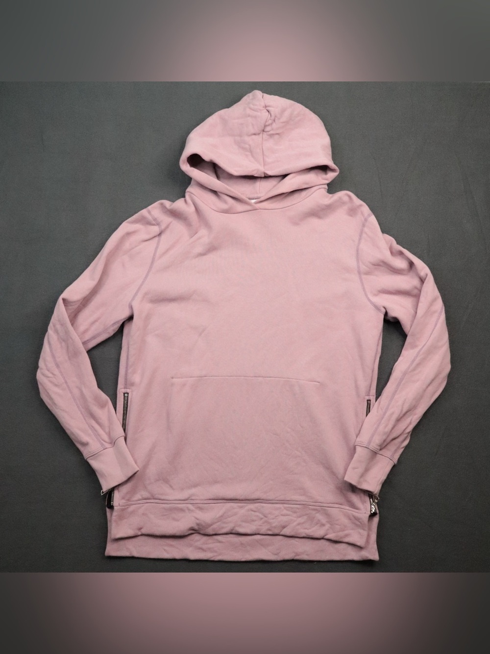 John Elliott Pink Side Zip Terry Hoodie Pullover Mens Size 4 Mauve